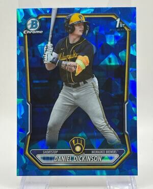 2026 Bowman Sapphire Daniel Dickinson 1st Chrome Refractor Milwaukee Brewers